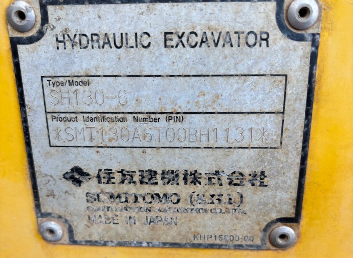 2016 Sumitomo SH130-6 ~ 6,300 Eng. Hrs ~ (VIN: SMT130A6T00BH1131) ~ includes Hyd. Rock Grab & 5 Buckets - photo 2