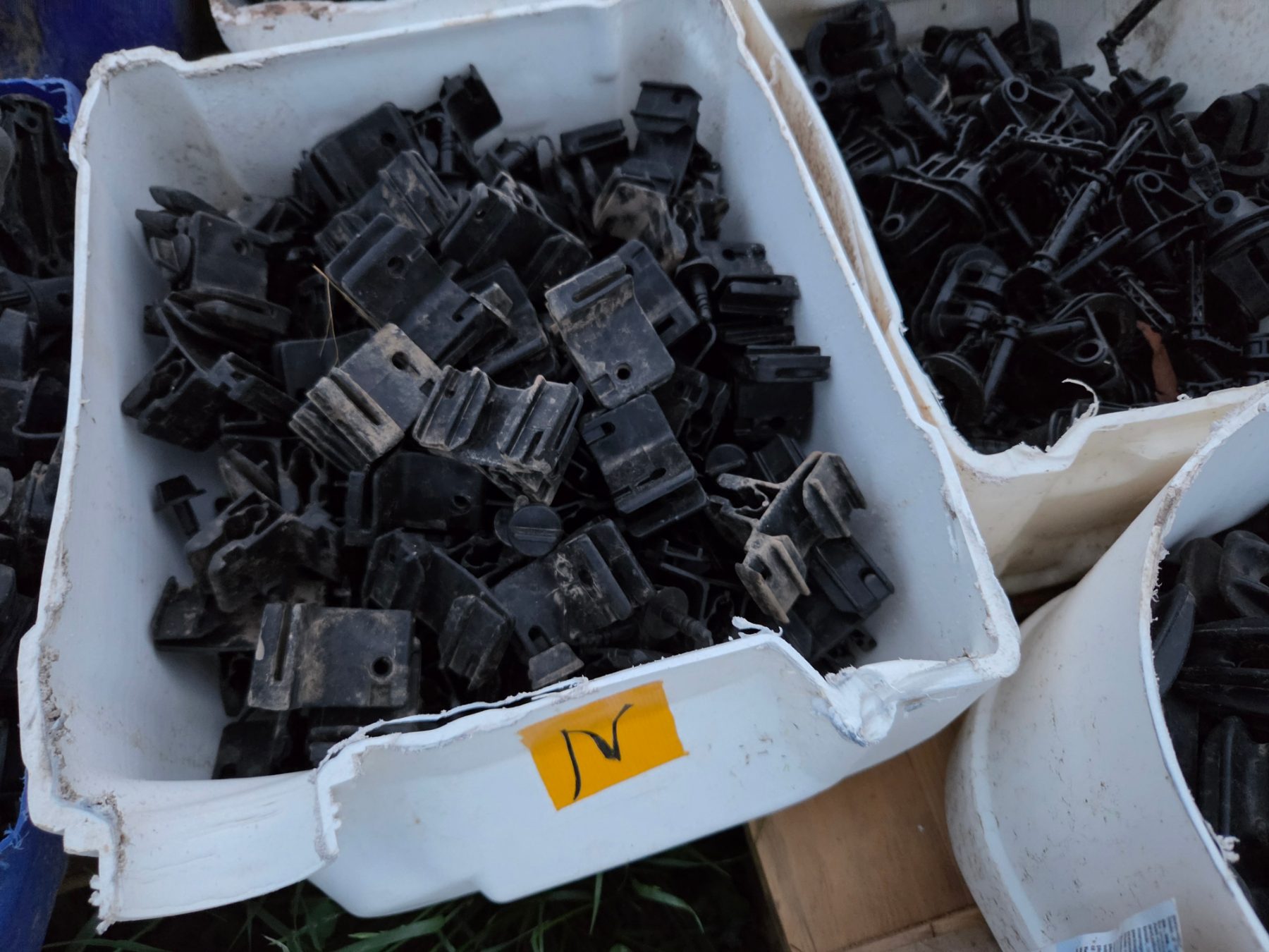 Used - Bucket (N) of Electric Fence Insulators - photo 1