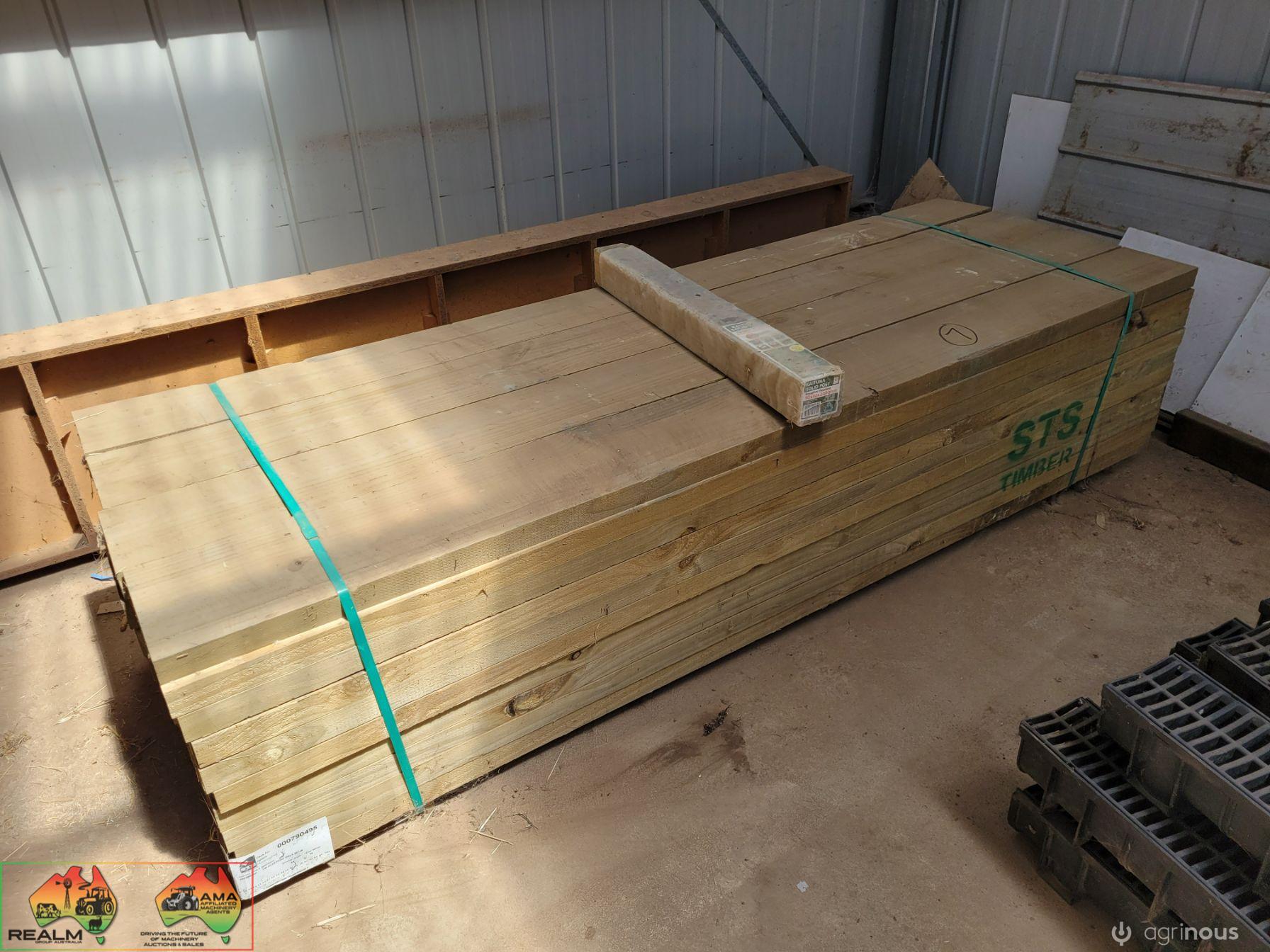 Pallet of 40 (New) Treated Pine Rails (200 x 50 x 2.4m)