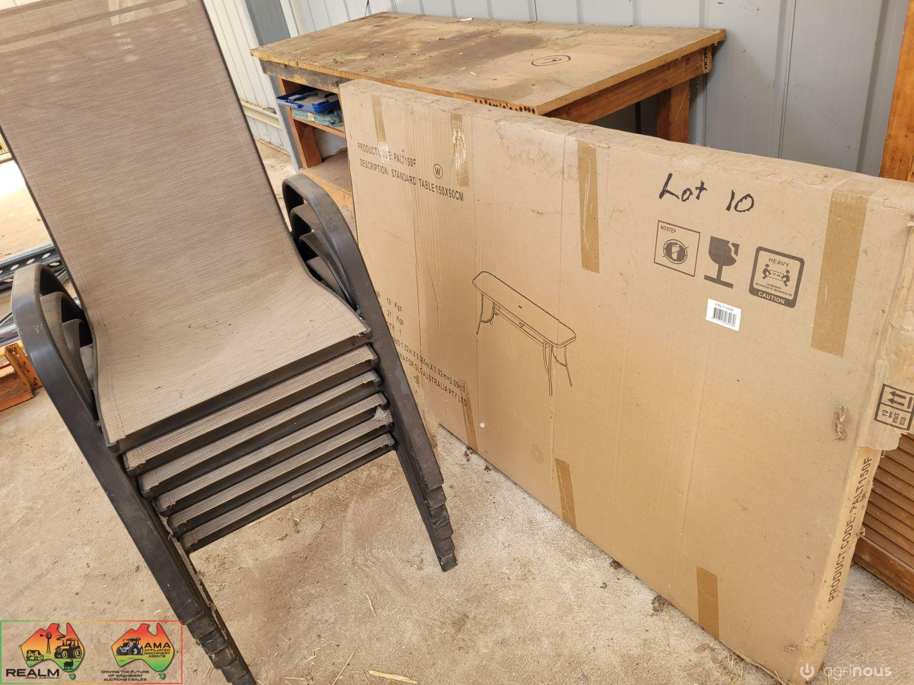 New Glass Top O/door Table & 6 Chairs - photo 4