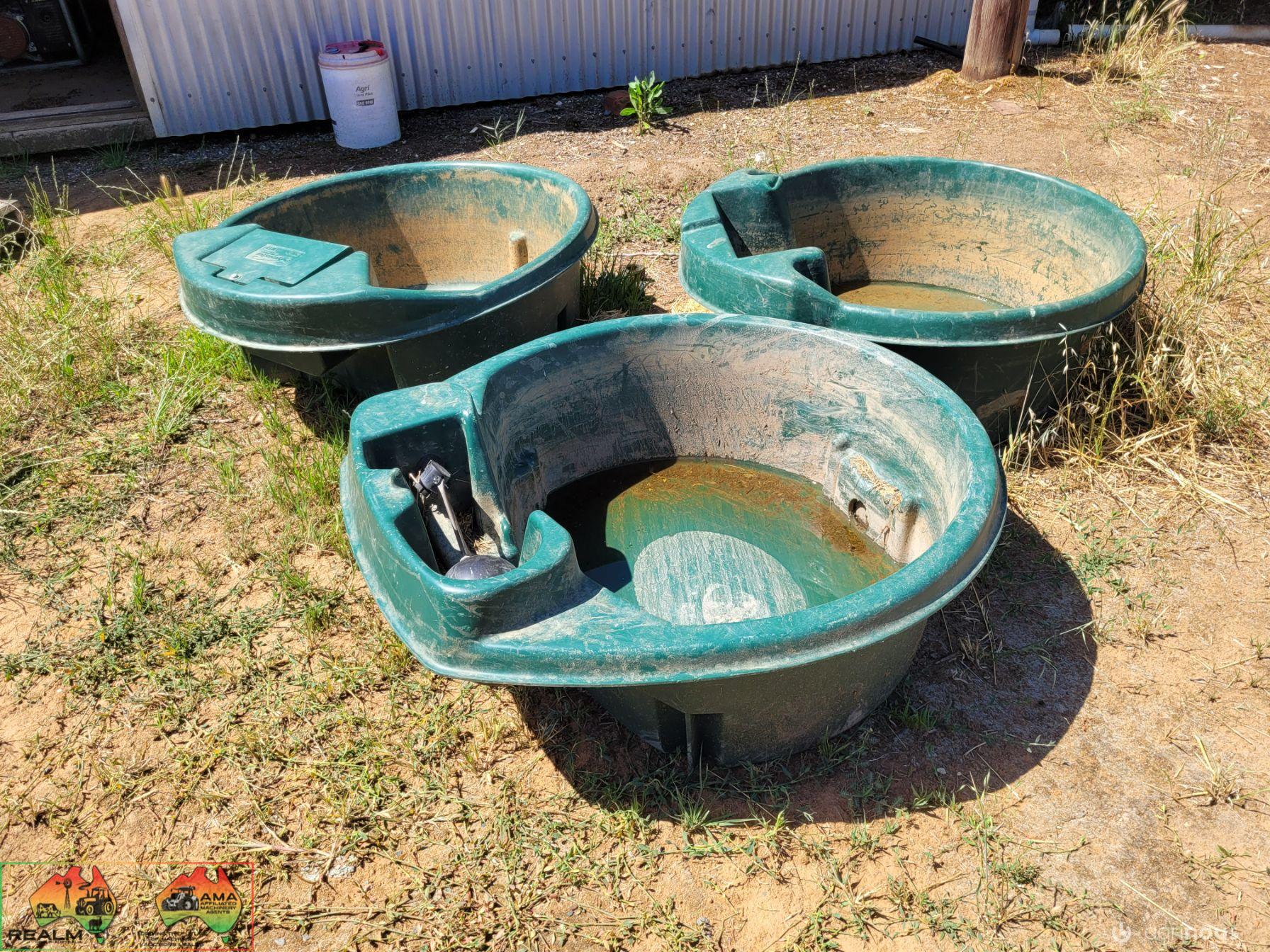 3x Polymaster MT-2 Stock Water Troughs