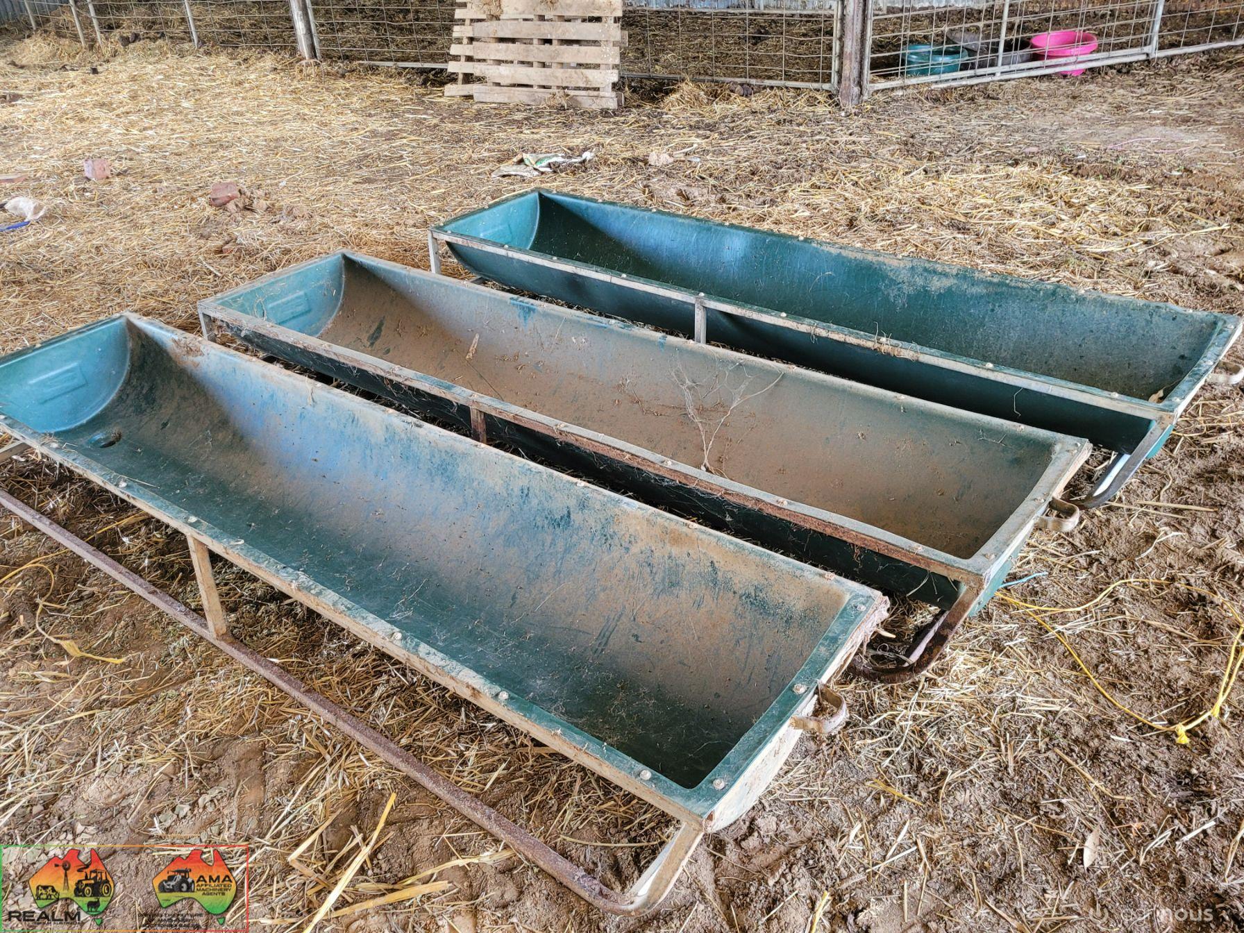 3x Rapidplas 2.4m Poly Sheep/Calf Feed Troughs - photo 2