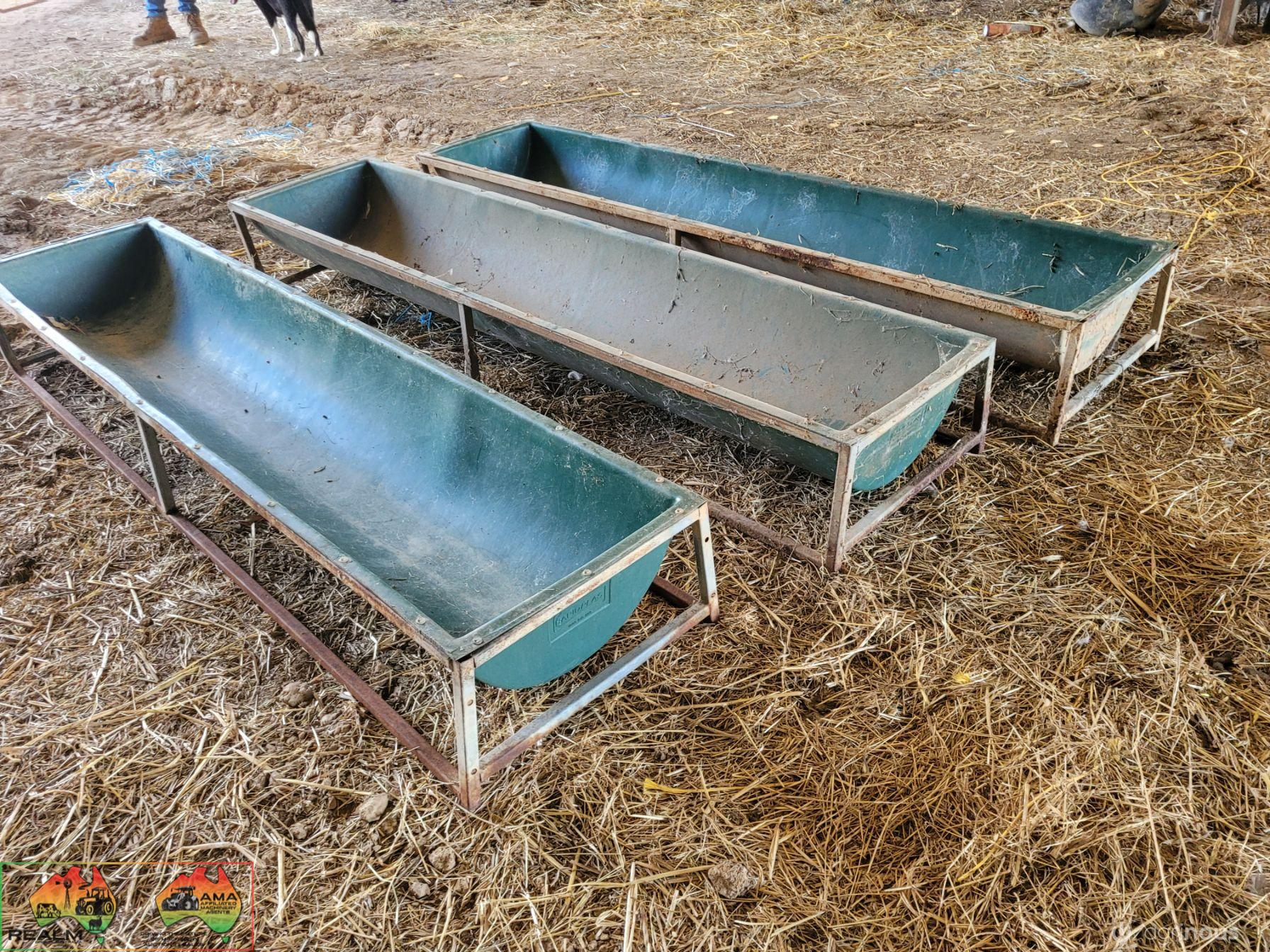 3x Rapidplas 2.4m Poly Sheep/Calf Feed Troughs - photo 3