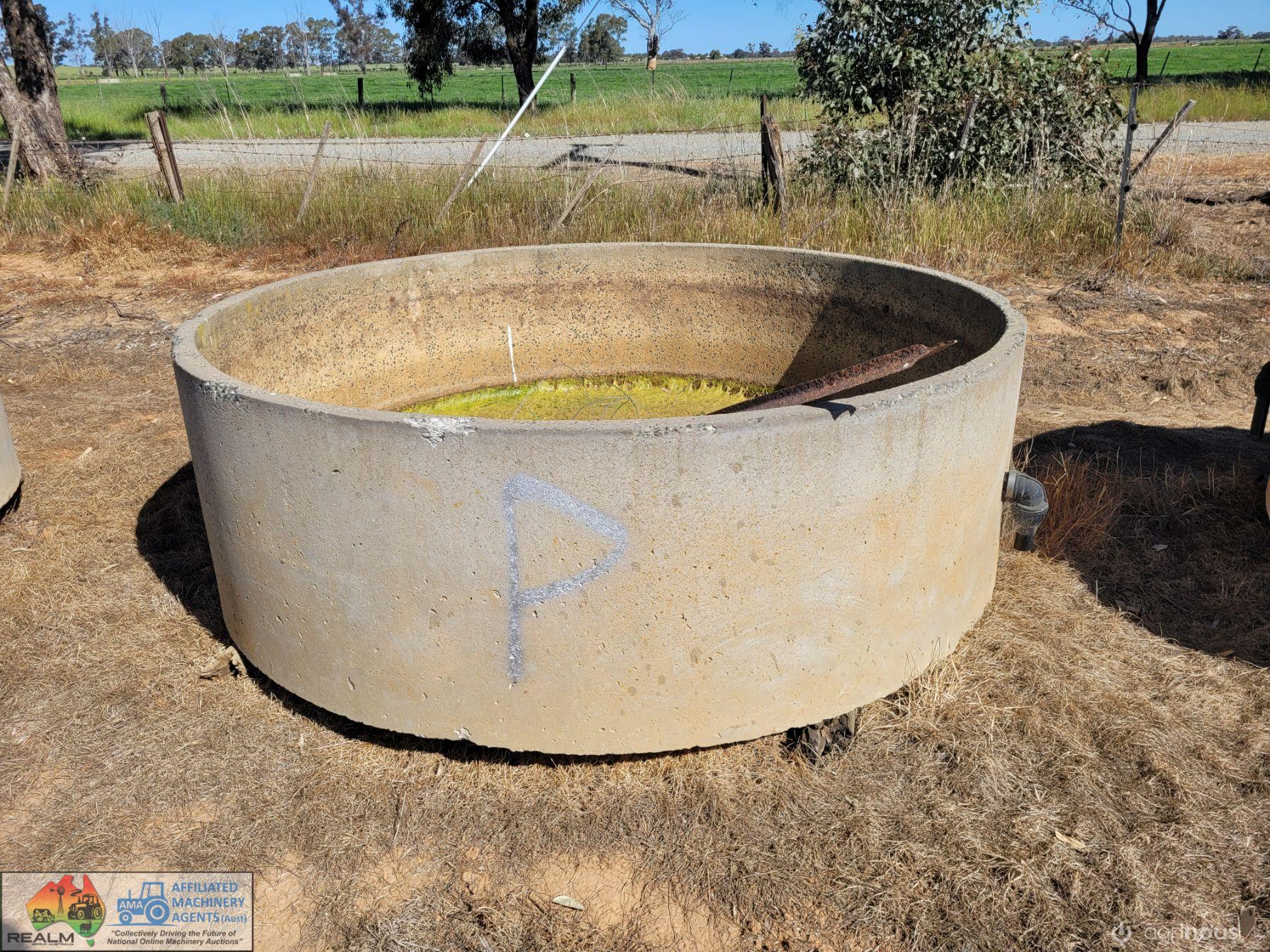 7ft Concrete Water Trough "P" with Ball & Valve
