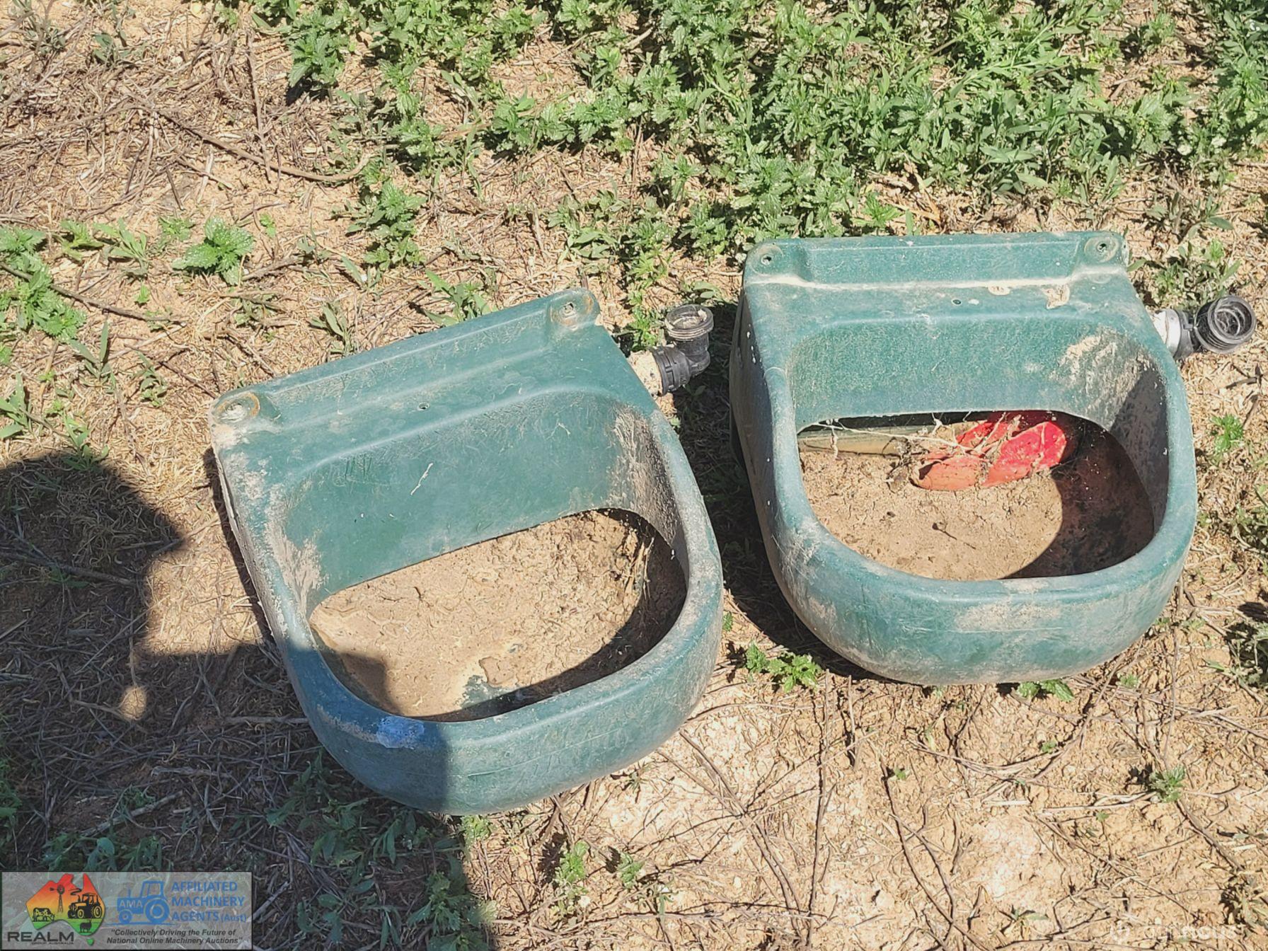 2x Green Pig Water Troughs "A"