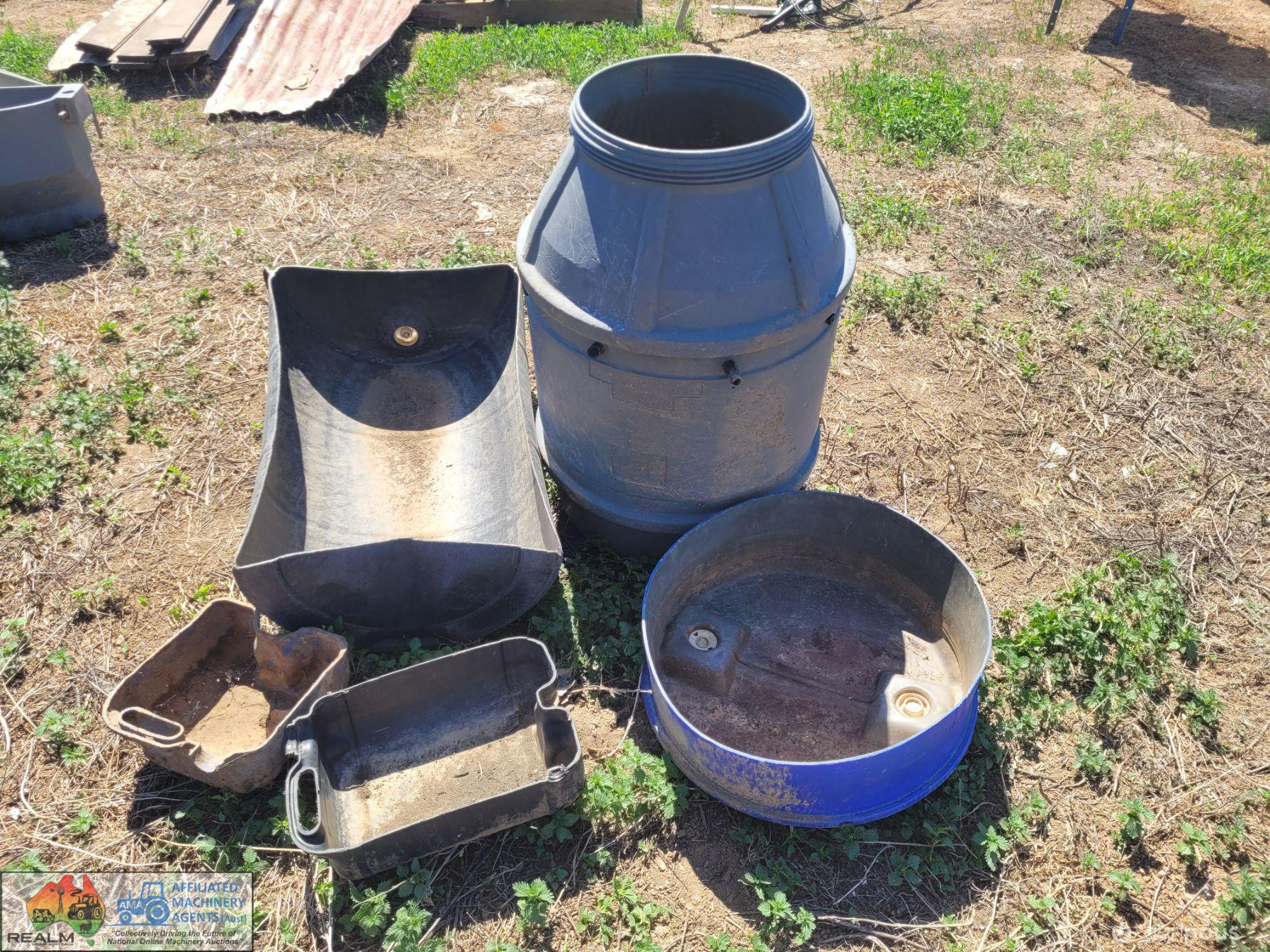 Cherry Barrel Milk Feeder & 4 Cut Drum Troughs