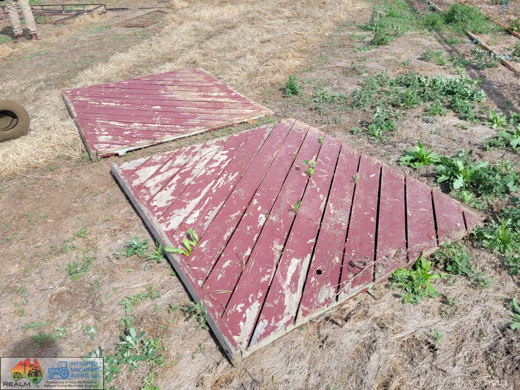 Timber Front Gates with Metal Frame (Red) 1.8w x 1.6h