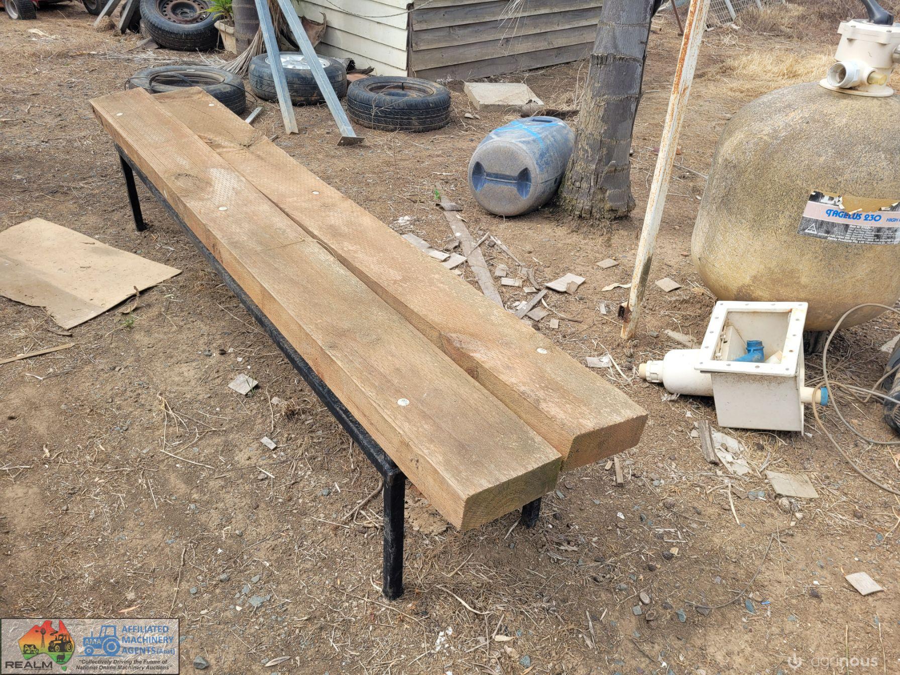 Steel Frame, Timber Bench Seat (2.4m x 400) - photo 3