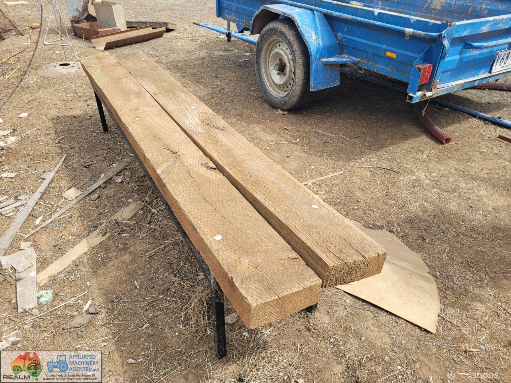 Steel Frame, Timber Bench Seat (2.4m x 400) - photo 2