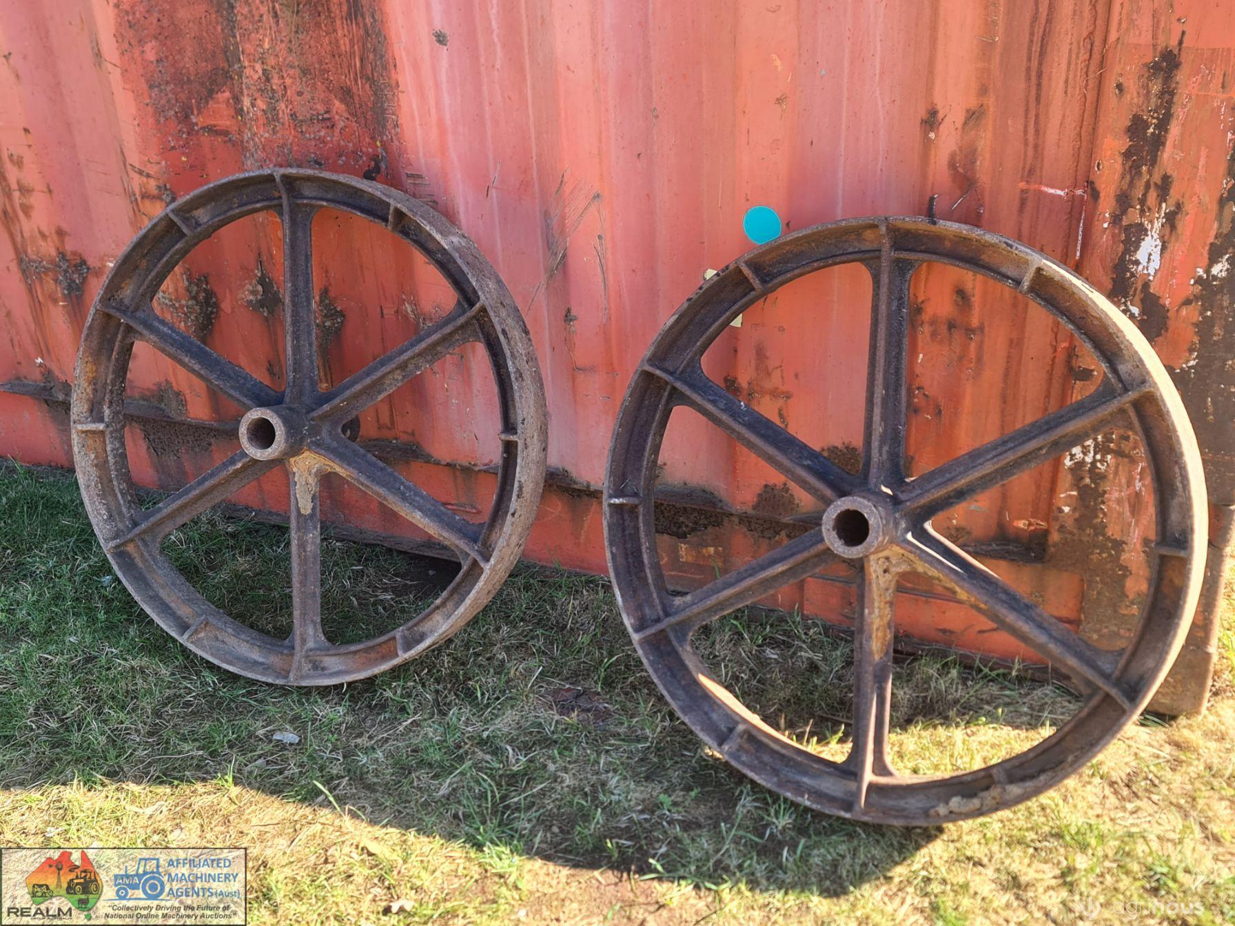 2x Furphy Cast Iron Wheels