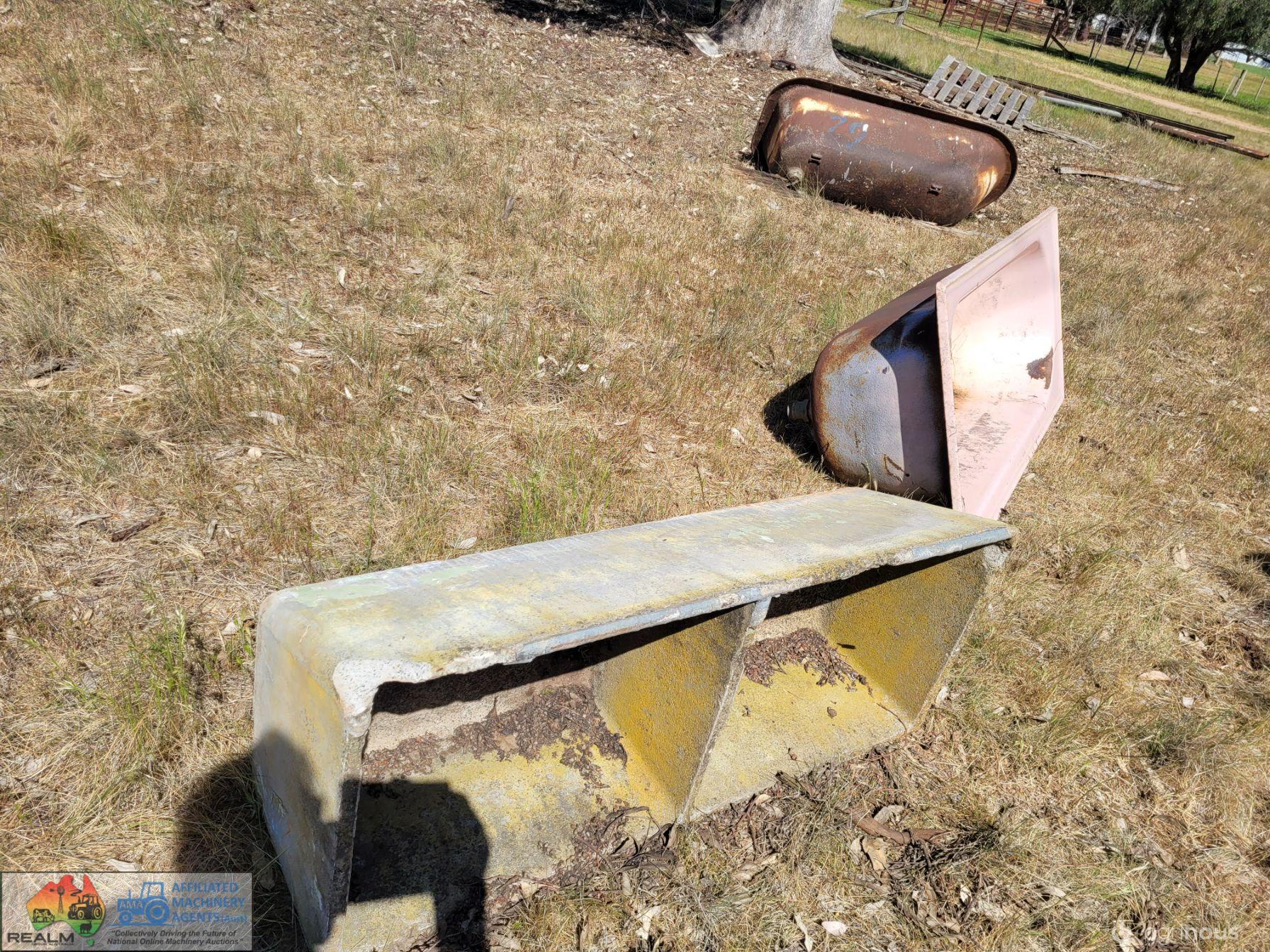 Concrete Wash Trough & 2 Cast-iron Baths