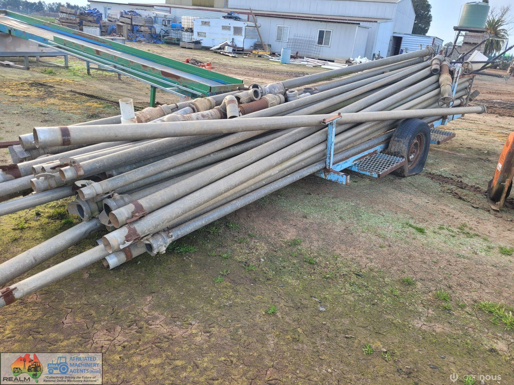 53x SHUR-RANE Irrigation Pipes on Trailer