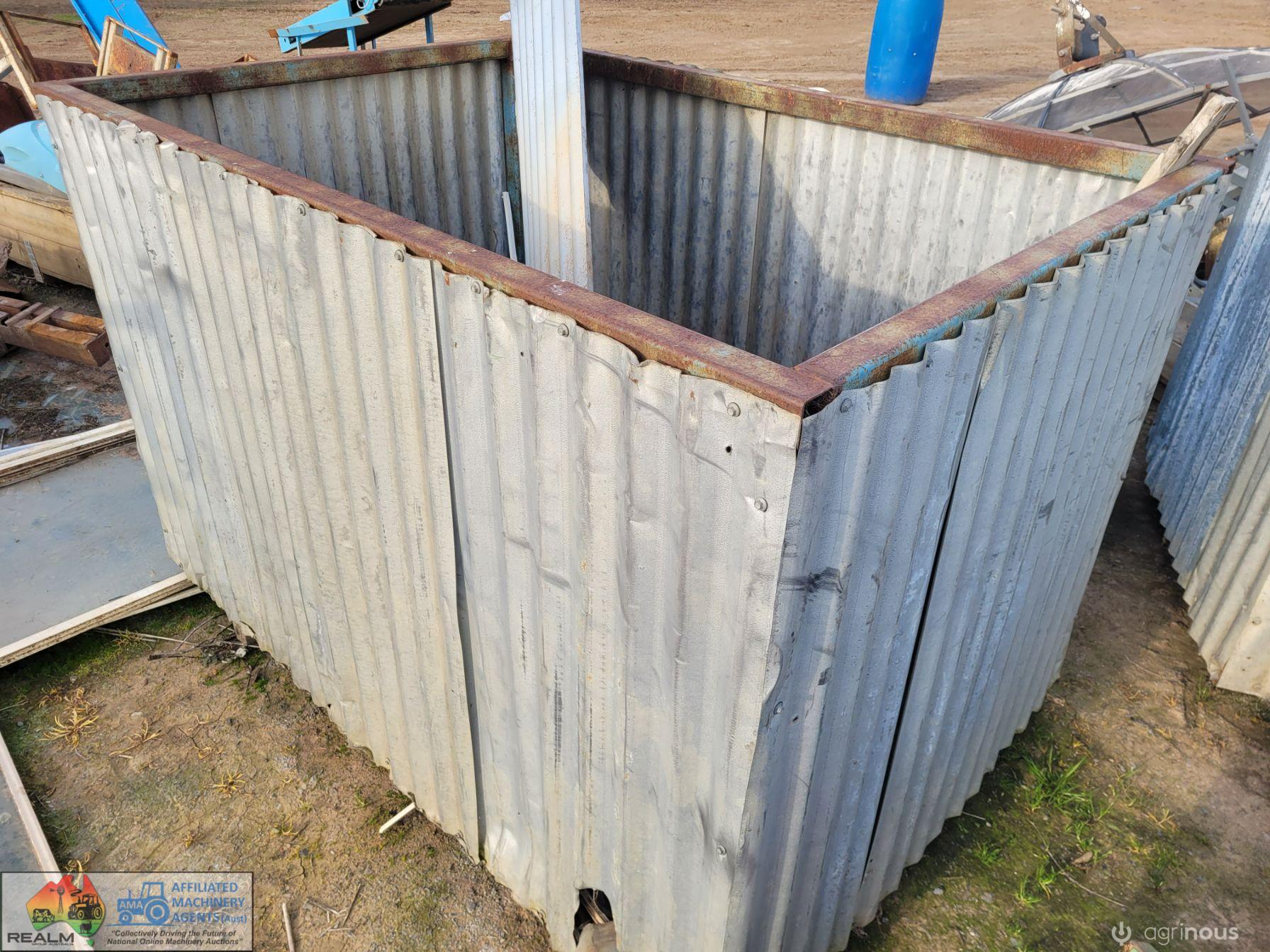 2x Steel Frame Storage Bins