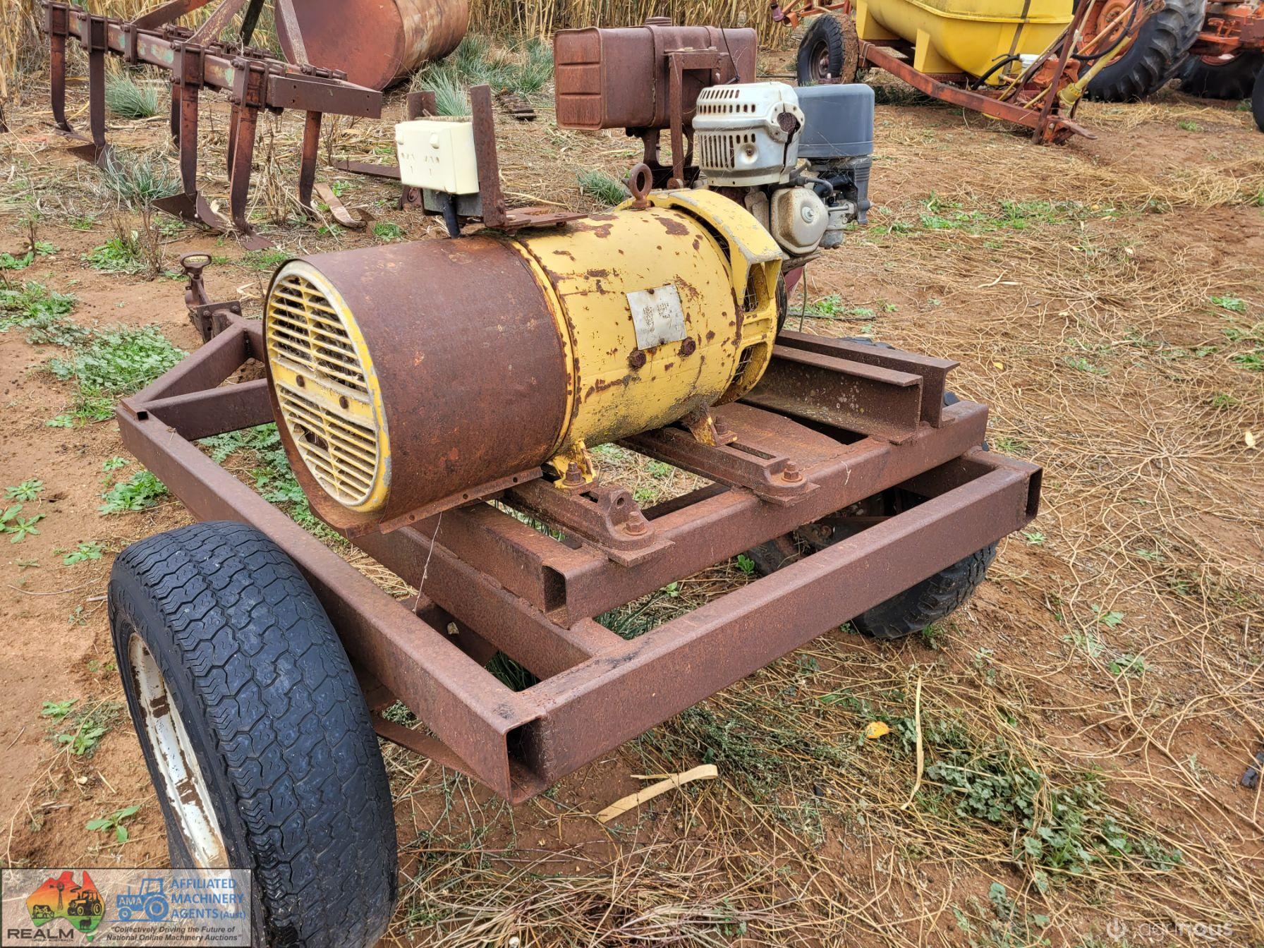 13.5 Kw Generator on Trailer with 11 Hp Honda. (engine seized) - photo 2