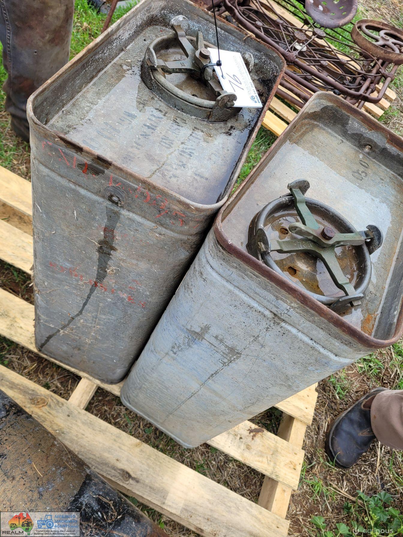 2x Galv. Storage Drums (Ex-Army)