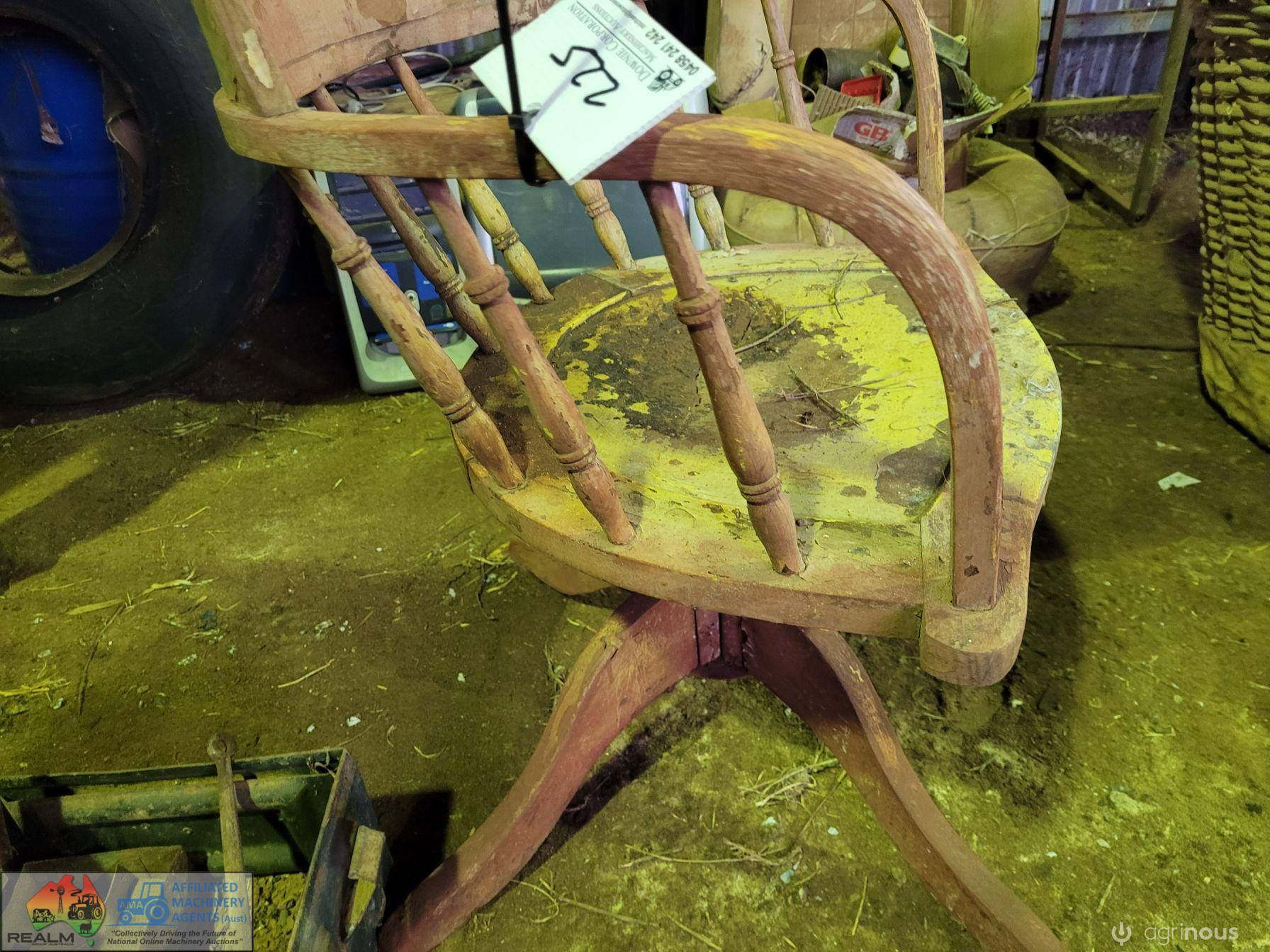 Antique Timber Office Swivel Chair - photo 2
