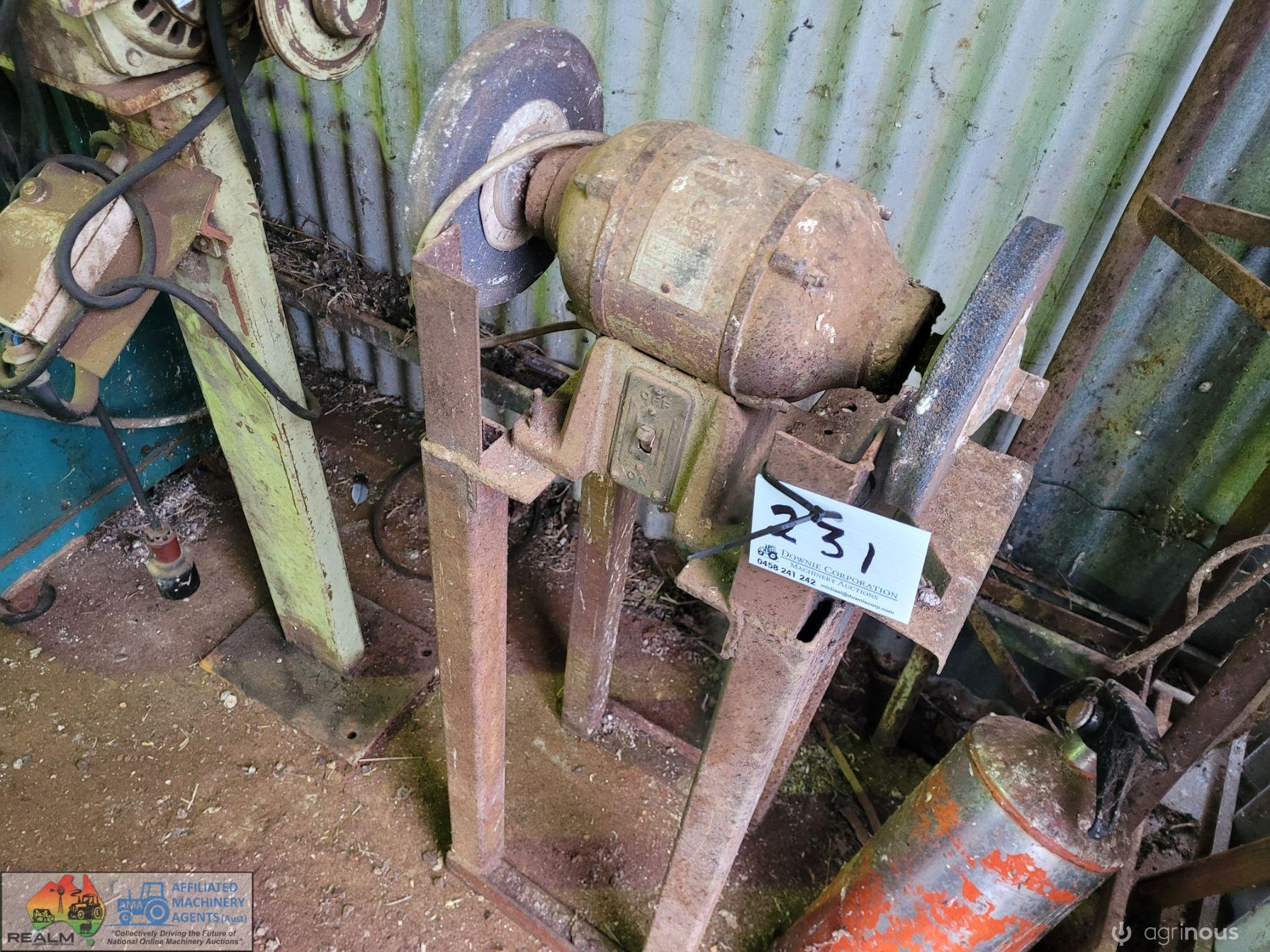Electric Bench Grinder on Pedestal