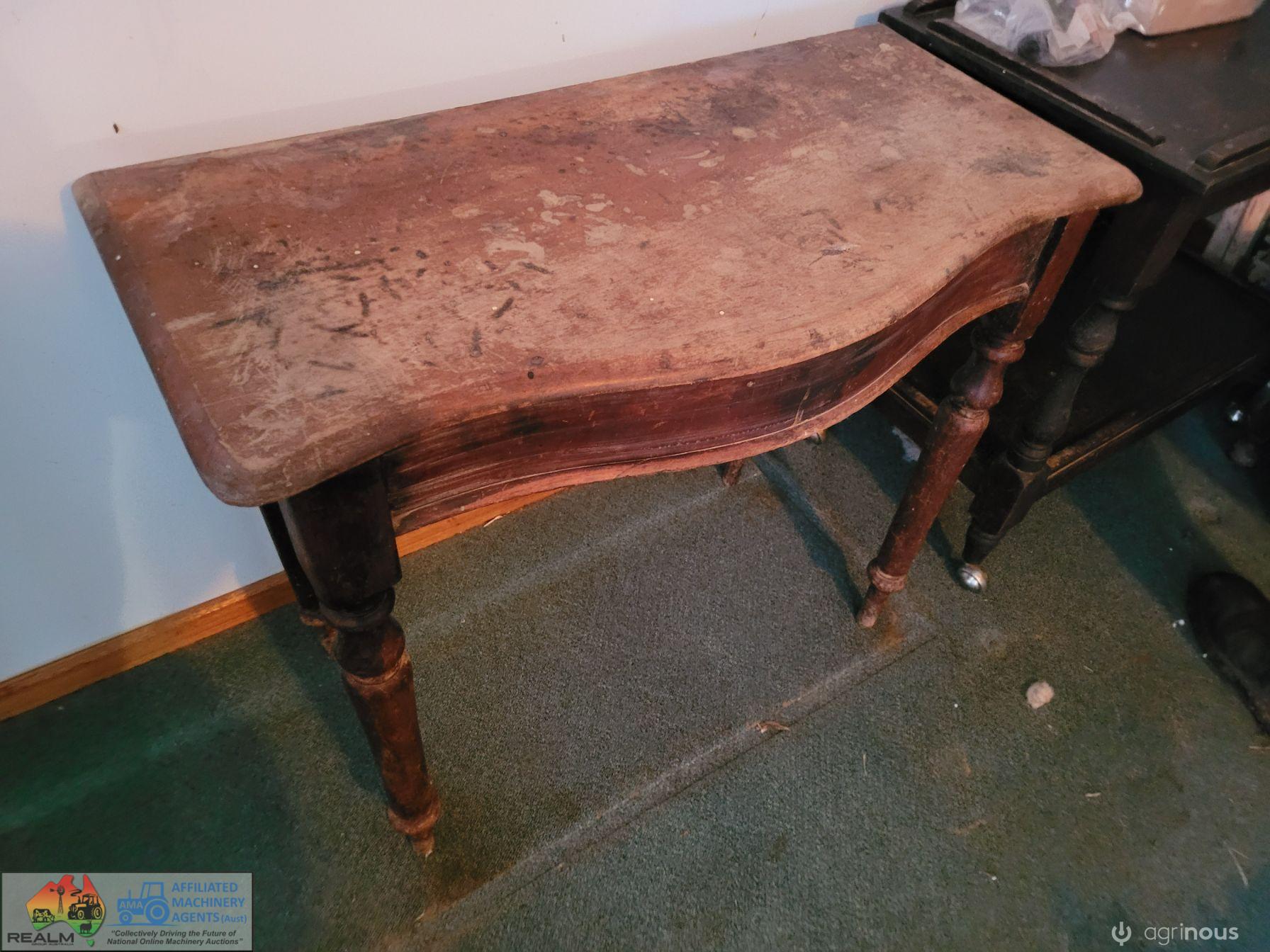 Timber 'Bow Front' Hall Table