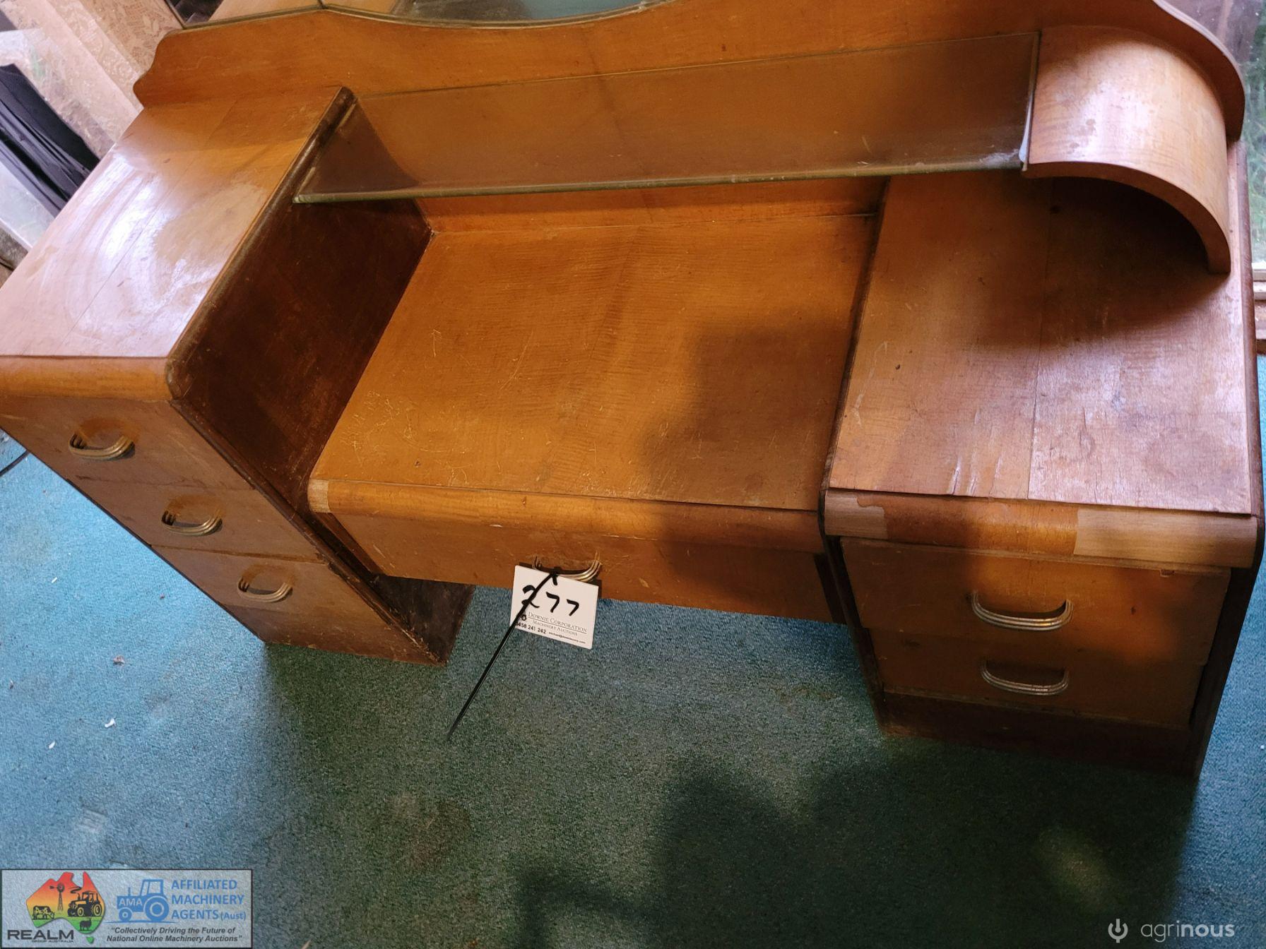Art-Deco Dressing Table with Drawers & Mirror - photo 3