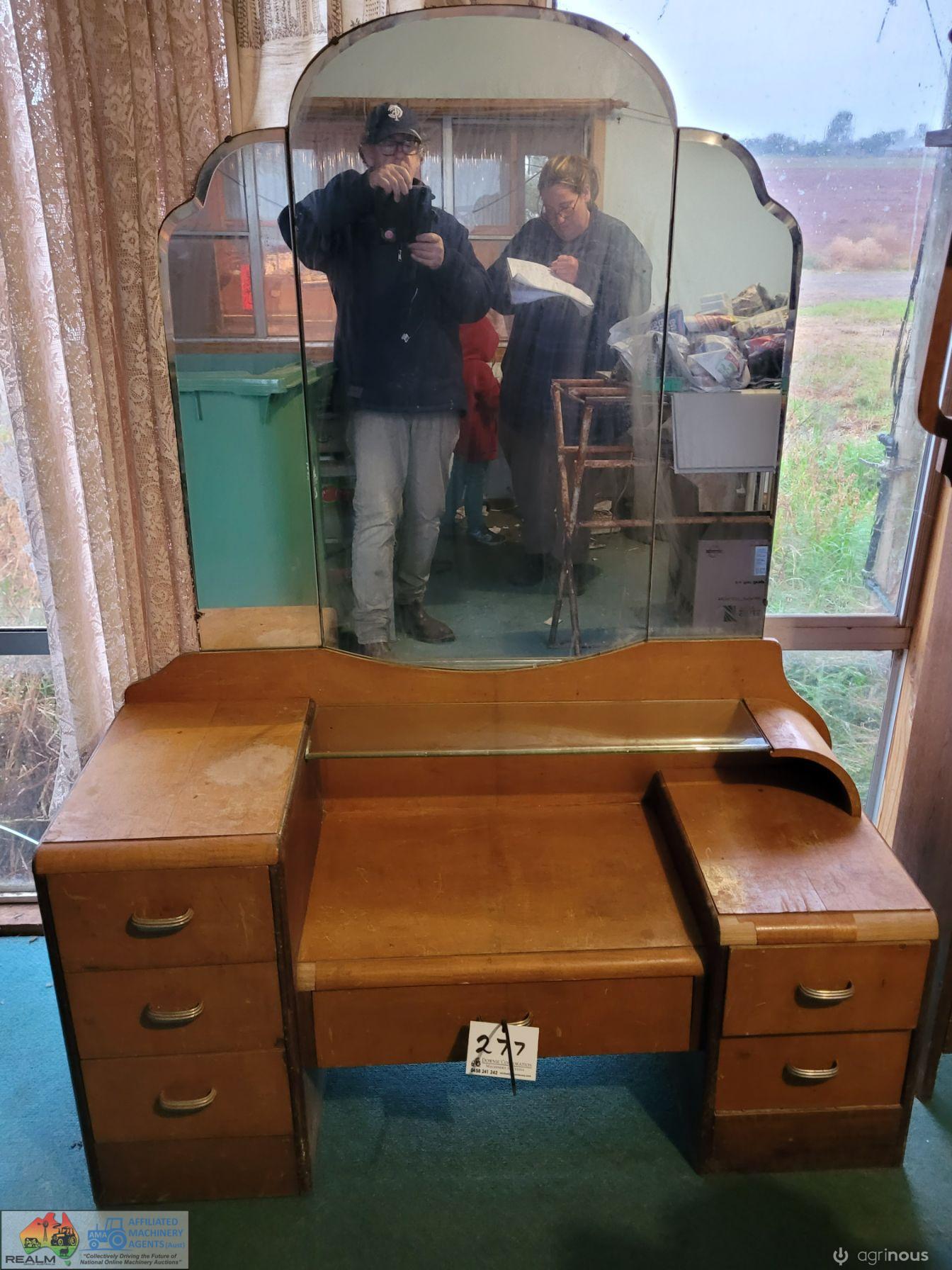 Art-Deco Dressing Table with Drawers & Mirror - photo 2