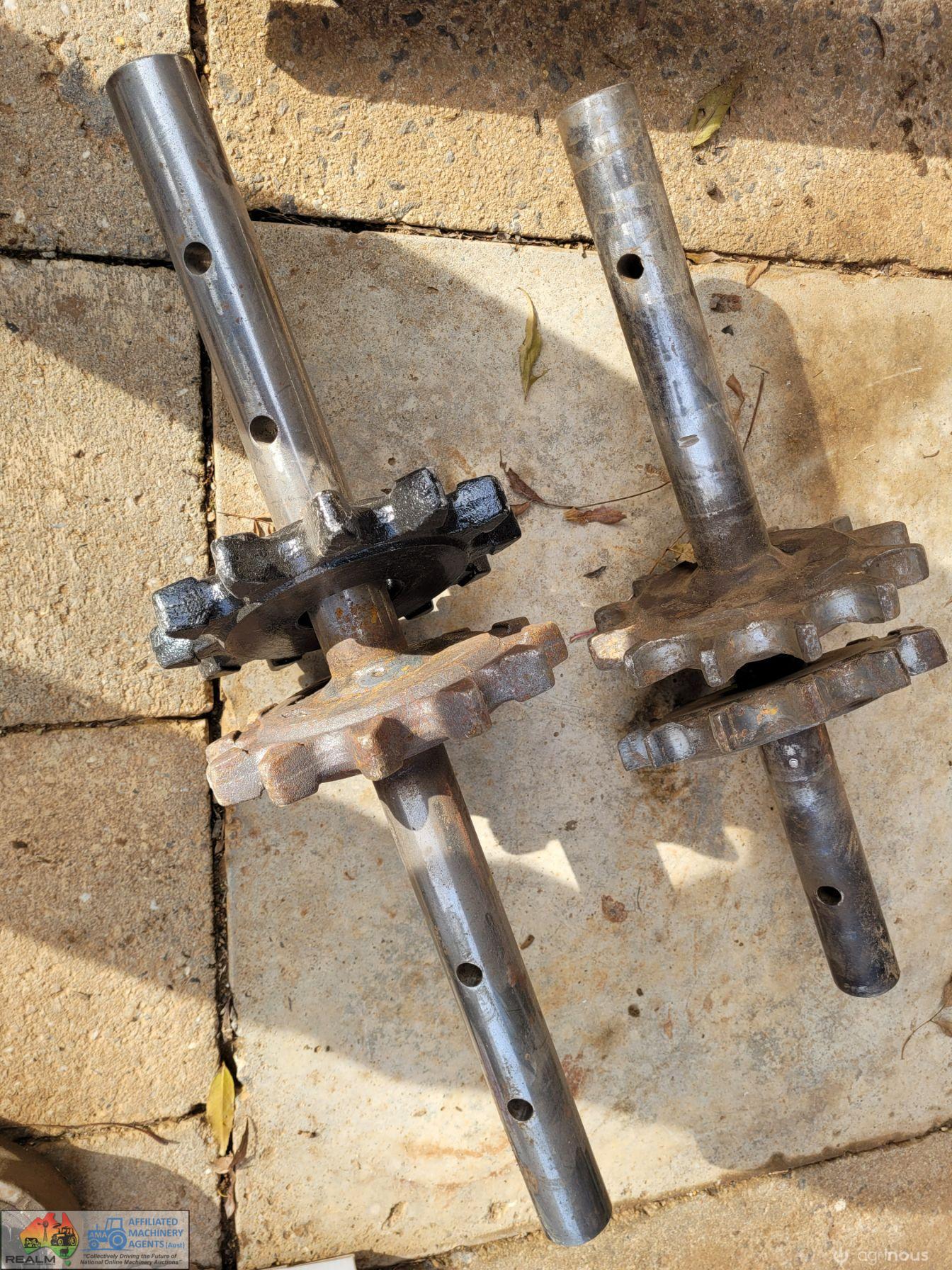 2x Trencher Drive Shaft with Sprockets (1 = New)