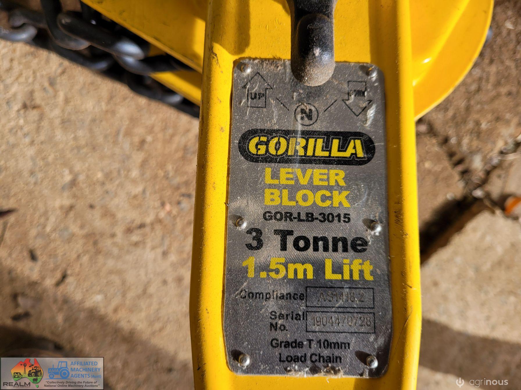 Gorilla 3t Lever Block Lift (New) - photo 3