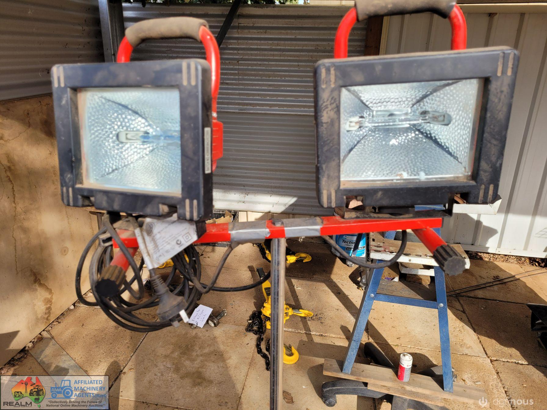Halogen 240v Worklights on Trolley Stand