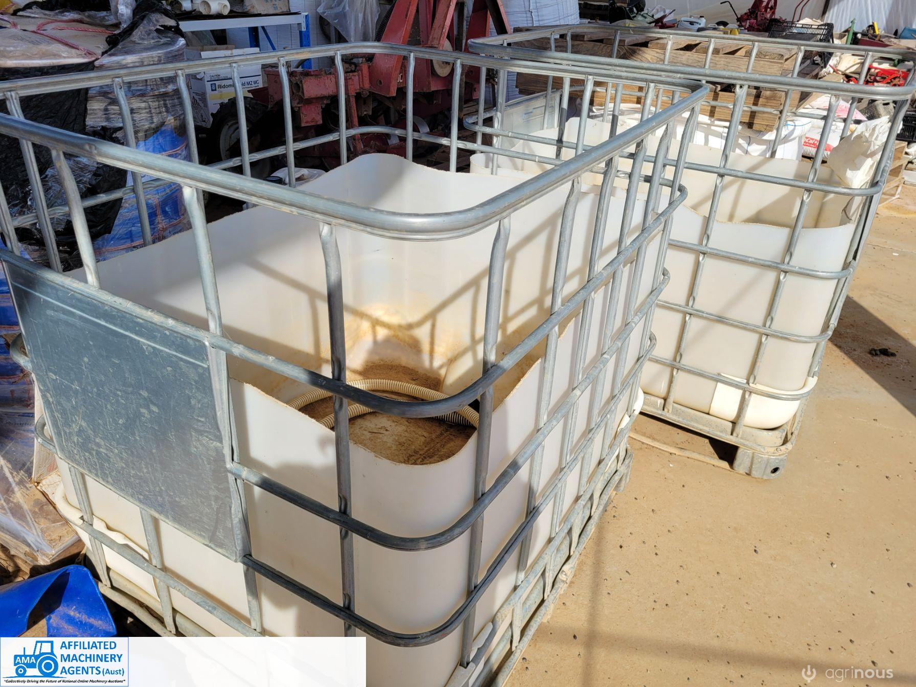 2x Open Top IBC Fertigation Tanks with Tap.