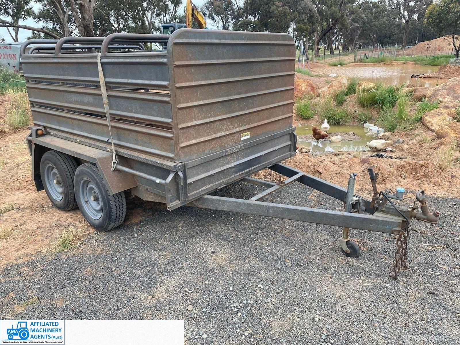 Tandem Trailer (8ft x 5ft) with Stock Crate (VIN: 6APBXTRLRVC000799)