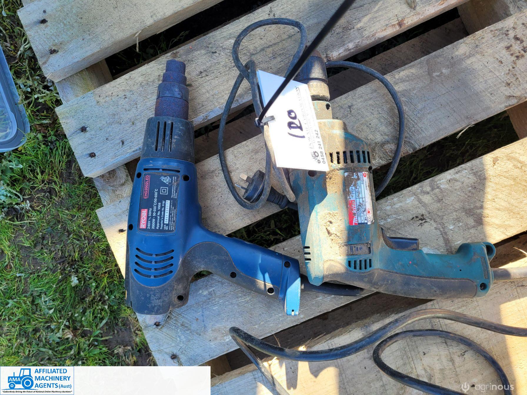 Makita Drill & Ryobi Heat Gun