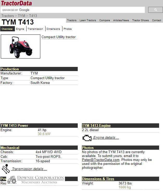 TYM Tractor T413 - photo 24