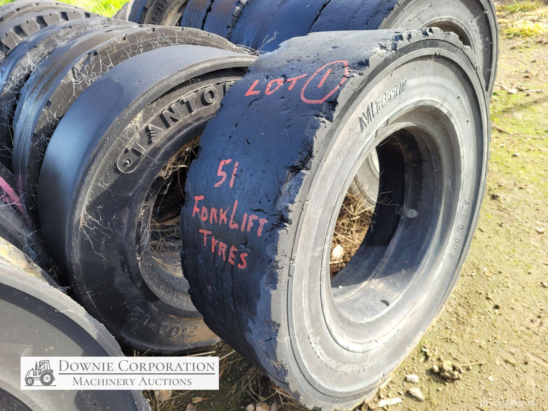 50 x Solid Forklift Tyres
