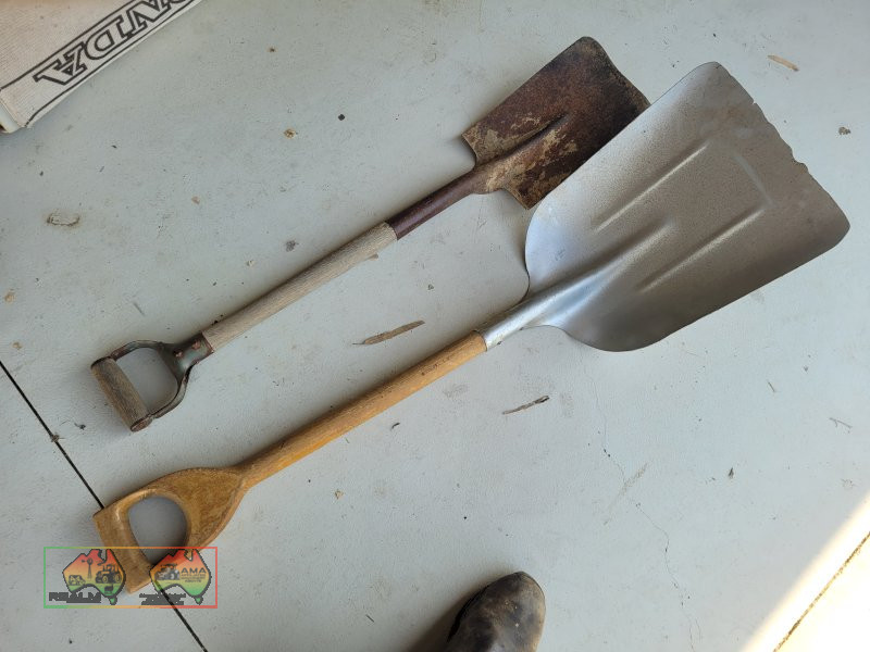 Grain Shovel, 2 Spades & Pitch Fork