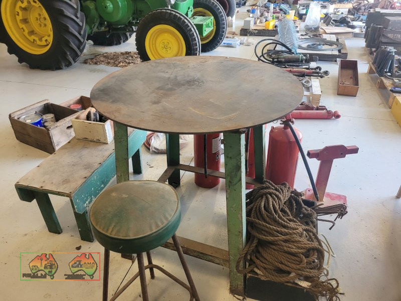 Round Steel Workshop Bench 35" dia. & Stool - photo 2