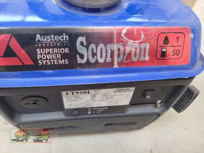 As-New Scorpion Austech ET950L Camping Generator (Kyabram Vic.) - photo 3