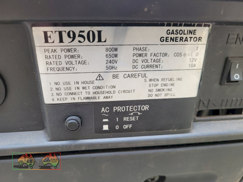 As-New Scorpion Austech ET950L Camping Generator (Kyabram Vic.) - photo 5