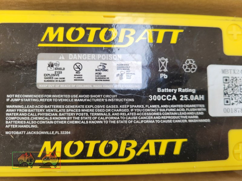 Motobatt 300cca Motorcycle Battery MBTX24U (Kyabram Vic.) - photo 2