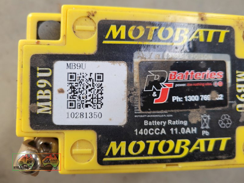 Motobatt 140cca Motorcycle Battery MB9U (Kyabram Vic.) - photo 2