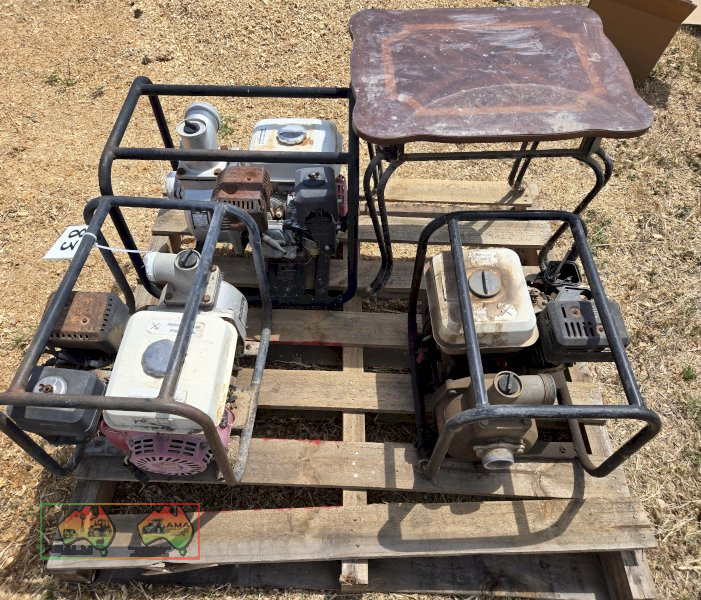 Pallet with 3x Petrol Water Pumps