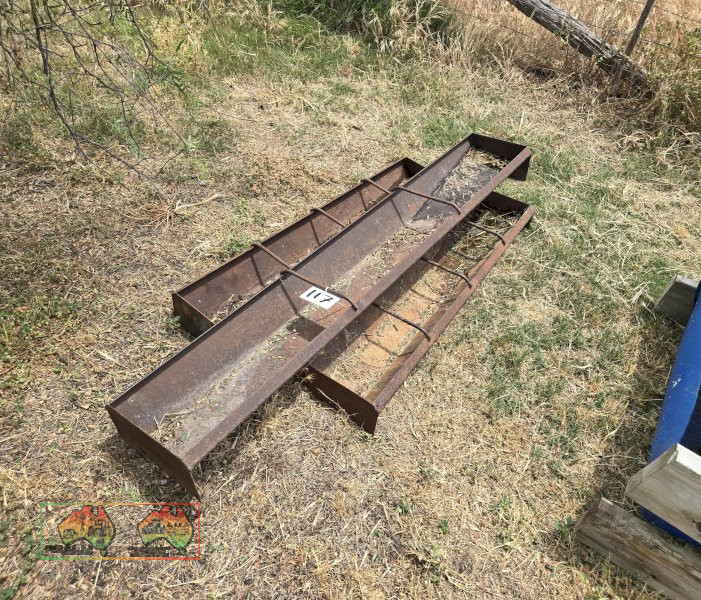 3x Steel Pig Feeders