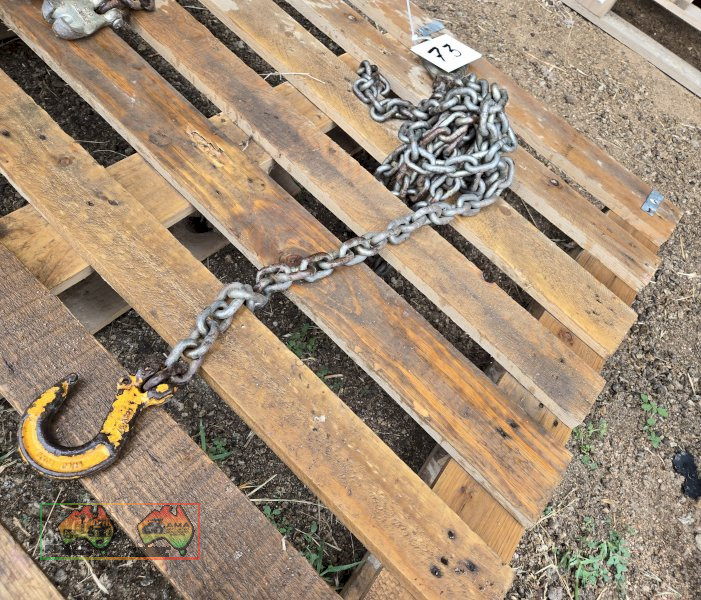 8mm x 5m Galv. Drag Chain with Hook & Eye