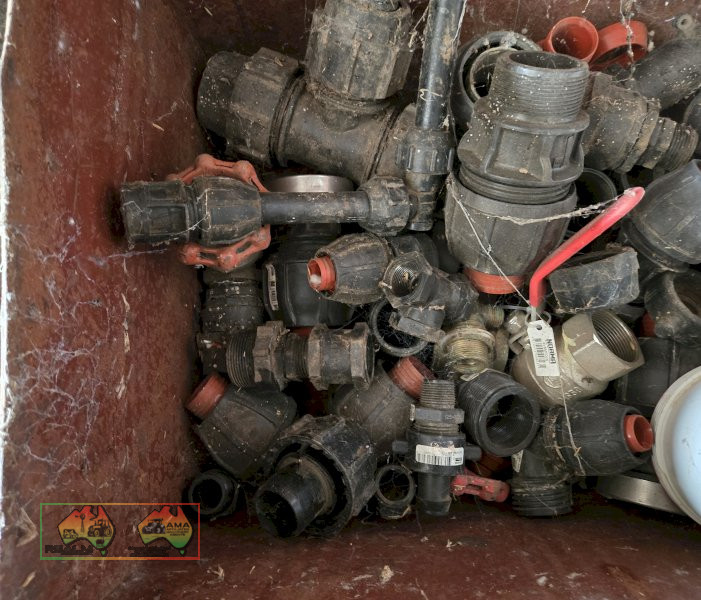 Tin Chest with Assorted Pipe Fittings - photo 4