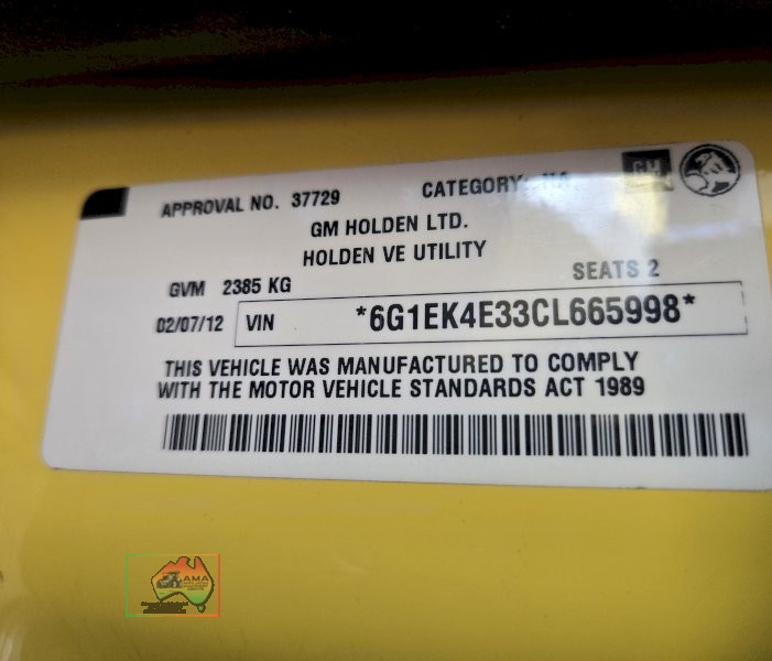 2012 VE Holden Thunder V6 Ute (VIN: 6G1EK4E33CL665998) - photo 10