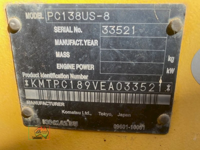 2016 Komatsu Pc-138/8 Excavator ~ 7,174 Hrs (VIN: KMTPC189VEA033521) - photo 5