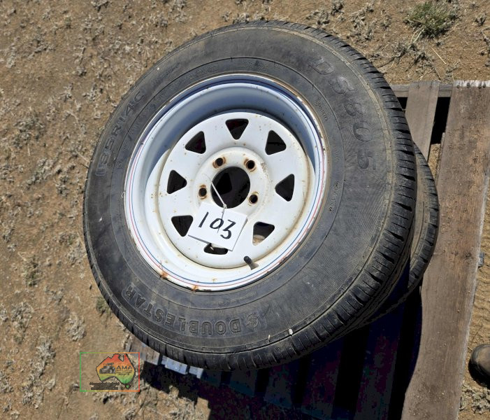 4x Sunraysia Trailer Rims 185R14 Tyres. - photo 3