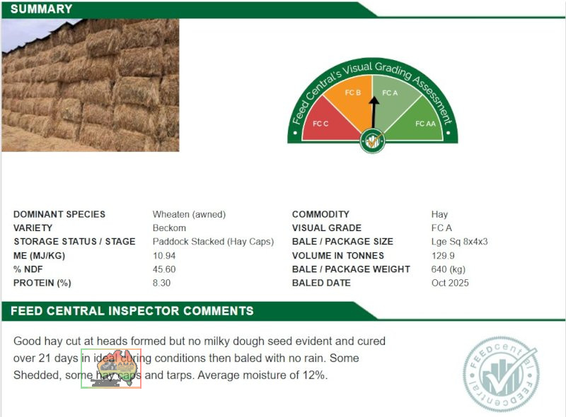 8x4x3 Bales of Quality Wheaten Hay. - photo 5