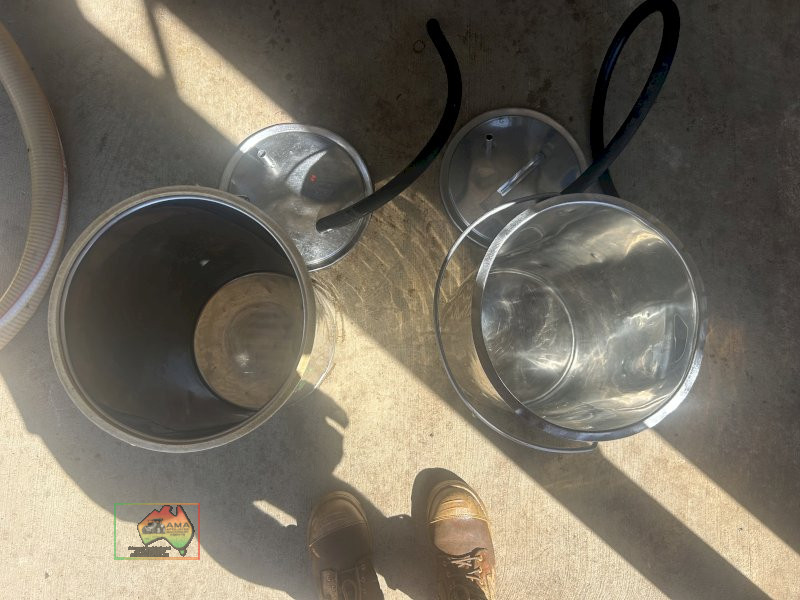 2 x large stainless steel dairy test buckets - photo 2