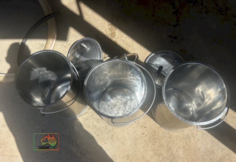 3 x stainless steel dairy test buckets