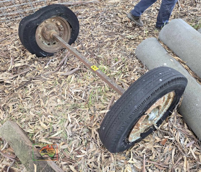 Antique Wheels on Trailer Axle