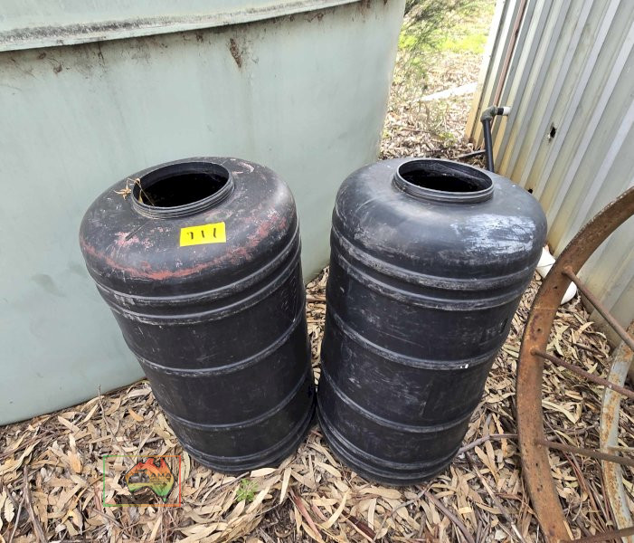 2x Black Poly Barrels